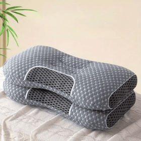 Pillows, Contoured Cotton Massage Pillow 1pack or 2pack, Grey or Blue (Option: Gray-2pcs)