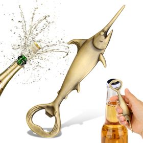 Fish shaped Swordfish Handle Metal Beer Bottle Openers, Kitchen Bar Accessories Tools Beer Gifts (Option: Bronze KPQ4201)