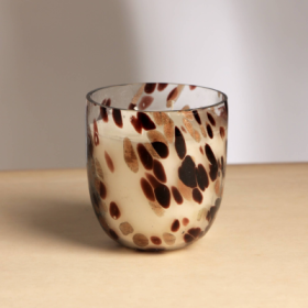 Ethereal Splutter Glass Scented Wax Soy Candle (Color: Brown)