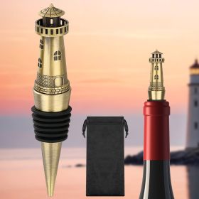 Lighthouse Wine Stopper, Seals The Aroma Of Wine, Protects High-quality Wine, And Serves As A Premium Tool For Wine Preservation (Option: Bronze HJS2303)