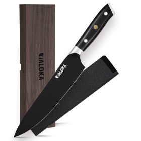 8 Inch Chef Knife Japanese Chef's Knife  High Carbon Steel Japanese Knife Full Tang G10 Handle Black Titanium Coated Blade (Option: Black Blade)