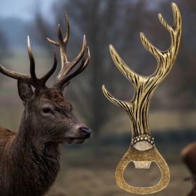 Bottle Opener, Deer Antler, Is A Small Tool Suitable For Various Occasions Used To Open Beer, Wine, Juice, For  Home Entertainment (Option: Bronze KPQ0805)