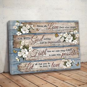 Christian Bible Verses,  Flower Picture Wall Art Print For Home Decor, various sizes (Option: 12X8inch)