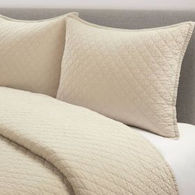 Lightweight Cotton Linen Beige Reversible 3-PC Quilt Set (size: King/Ca King)