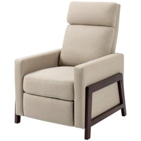Reclining Sofa Chair, Modern Upholstered w/ Armrest and Footrest (Color: Grey)