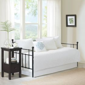 Daybed Cover, 6-Piece Farmhouse Country Cottage Quilted, Reversible Set (Color: White)