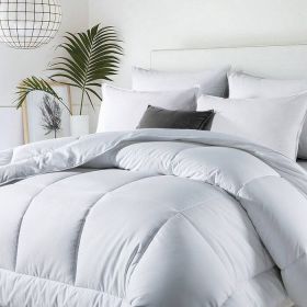 All Seasons Soft White Polyester Down Alternative Comforter (size: King)