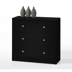 Contemporary 3-Drawer Chest (Color: Black)