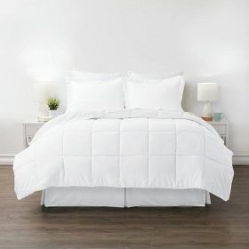Comforter Set, Microfiber 6-Piece Reversible Bed In A Bag in White (size: Ca King)