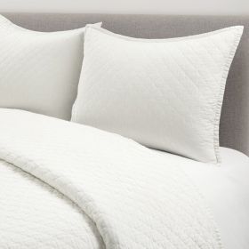 Lightweight Cotton Linen White Reversible 3-PC Quilt Set (size: King/Ca King)