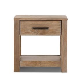 Farmhouse Traditional  Wood 1-Drawer Nightstand Bedside Table (Color: Rustic Pine)
