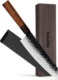 8 Inch Gyuto Knife - Professional Japanese Chef Knife - 3 Layers High Carbon Steel - Hand Hammered Blade Kitchen Knife (Option: Kiritsuke Knife)