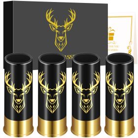 4 pc, Deer Head Bullet Shot Glass, 1.5 Oz,  Plastic Bullet Cup, Suitable For Whiskey, Cocktails, And Wine, Perfect For Bars, Parties, & Gifts (Option: Black XJB0106)