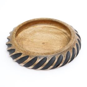 Wooden Bowl, Mango Wood, Dannel Handmade Wooden Bowl With Black Filler (Option: 1PCS)