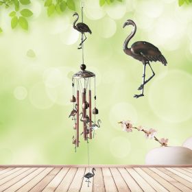 Vintage Copper Metal Wind Chime Decoration, Outdoor Hanging Ornament various choices (Style: Flamingo)
