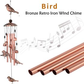 Vintage Copper Metal Wind Chime Decoration, Outdoor Hanging Ornament various choices (Style: Bird)