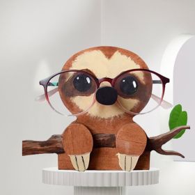 Animal Glasses Holder; Wooden Eyeglass Holder; Cute Animal Glasses Holder; Handmade Carving,  Display Rack; For Desktop Accessory; Home Office Decor (Items: Sloth)