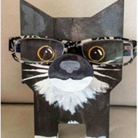 Animal Glasses Holder; Wooden Eyeglass Holder; Cute Animal Glasses Holder; Handmade Carving,  Display Rack; For Desktop Accessory; Home Office Decor (Items: Black Cat)