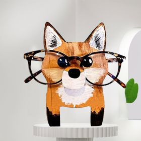 Animal Glasses Holder; Wooden Eyeglass Holder; Cute Animal Glasses Holder; Handmade Carving,  Display Rack; For Desktop Accessory; Home Office Decor (Items: Fox)