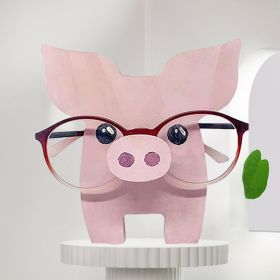 Animal Glasses Holder; Wooden Eyeglass Holder; Cute Animal Glasses Holder; Handmade Carving,  Display Rack; For Desktop Accessory; Home Office Decor (Items: Piggy)