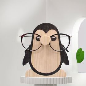 Animal Glasses Holder; Wooden Eyeglass Holder; Cute Animal Glasses Holder; Handmade Carving,  Display Rack; For Desktop Accessory; Home Office Decor (Items: Penguin)