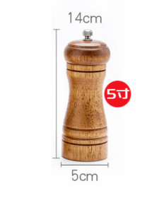 Wooden Grinder Pepper Mill Manual Pepper Ceramic Core Kitchen Tools (Color: Light Grey)
