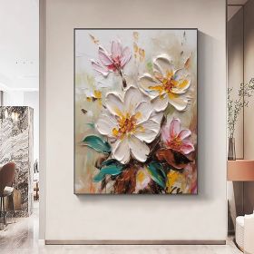 Flower Oil Painting, Hand Painted Oil Painting, Abstract, Large Wall Art Original Textured Wall Art (Style: 01, size: 50x70cm)
