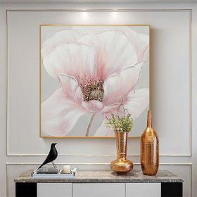 Magnolia Flower, Hand Painted Oil Painting Pink flower, On Canvas, Decorative Painting (Style: 01, size: 70x70cm)