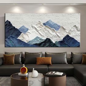 Mountain Landscape, Handmade Oil Painting Thick Texture, Gorgeous Abstract Landscape Canvas, Various Sizes (Style: 01, size: 90X120cm)