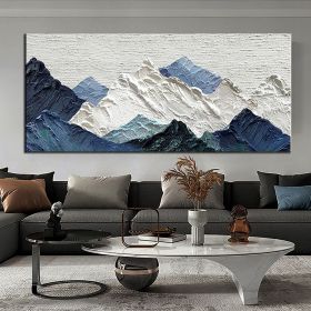 Mountain Landscape, Handmade Oil Painting Thick Texture, Gorgeous Abstract Landscape Canvas, Various Sizes (Style: 01, size: 40x80cm)