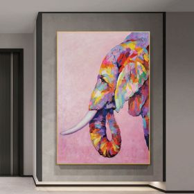 Elephant Oil Painting On Canvas, Handmade Oil Painting, Original Impressionist, Various Sizes (Style: 01, size: 50x70cm)