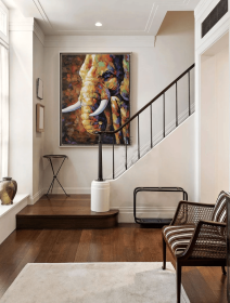 Elephant Oil Painting on Canvas, Original Hand painted Elephant, Canvas Art Modern Textured Animal, Colorful Wall Art, Various Sizes (Style: 01, size: 100x150cm)