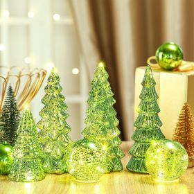 Mercury Glass Christmas Tree for Tabletop, 6 Pcs (Color: Lime Green)