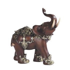 6"H Decorative Wood Like Elephant Figurine Home Decor Gift, Collectible (Model: GSC7888097)