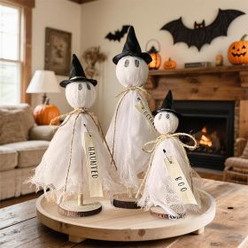 Halloween Decorations Indoor - 3 Set Halloween Ghosts with Hat (Color: White Ghost With Hat)