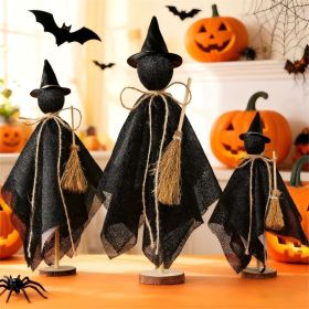 Halloween Decorations Indoor - 3 Set Halloween Ghosts with Hat (Color: Black Witch With Hat)