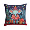 Elephant Christmas Throw Pillow, 18Hx18W