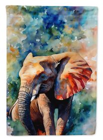 Elephant House Flag Large Porch Sleeve Pole Decorative Outside Yard Banner Artwork Wall Hanging, Polyester, House Size, Multicolor (Default: Default)
