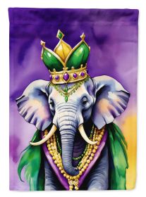 Elephant King of Mardi Gras Garden Flag Mailbox Flag Decorative Yard Flag Banner Outside Patio Artwork Yard Flower Beds, Garden Size, Multicolor (Default: Default)