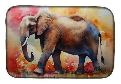 Elephant Dish Drying Mat Absorbent Dish Drying Mat Pad for Kitchen Counter Dish Drainer Mat for Countertop, 14 x 21", Multicolor (Default: Default)