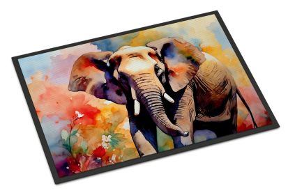 Elephant Doormat Front Door Mat Indoor Outdoor Rugs for Entryway, Non Slip Washable Low Pile, 24H X 36W (Default: Default)