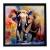 Elephant Framed Metal Print Ready to Hang, Square, 8X8