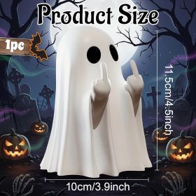 Halloween Ghost Figurine, Spooky Resin Ghost Statue, Cute Ghost Halloween Decoration (Color: Big Ghost Figurine)