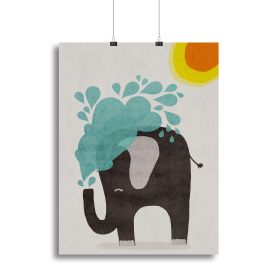 Elephant Bath, Funny elephant Canvas Print or Poster, various sizes (Type: Standard Framed Canvas Print, size: 12" x 8" / 30cm x 20cm approx)