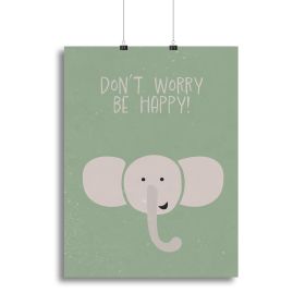 Elephant nursery print Canvas Print or Poster, various sizes (Type: Standard Framed Canvas Print, size: 28" x 20" / 70cm x 50cm approx)
