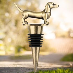 A Dachshund-shaped Red Wine Stopper, A Household Wine Champagne Stopper, Suitable For Men And Women's Gift (Option: Bronze HJS1805)