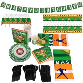 171 Pcs Baseball Party Supplies Kit Baseball Birthday Party Disposable Dinnerware Set Baseball Themed Party Tableware Decorations (Option: 1Set)