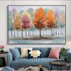 Hand Painted Oil Painting Fall Colors & Trees on Canvas