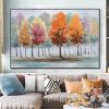 Hand Painted Oil Painting Fall Colors & Trees on Canvas