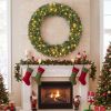 Christmas Wreath Pre-Lit Artificial, 48 Inch